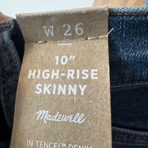 NWT Woman’s  Madewell JeansSize 26. 10’ inch High rise skinny with Tencel denim. - Picture 6 of 13